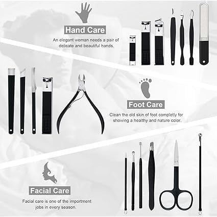 18 Pieces Portable Nail Clippers Beauty Tool Set