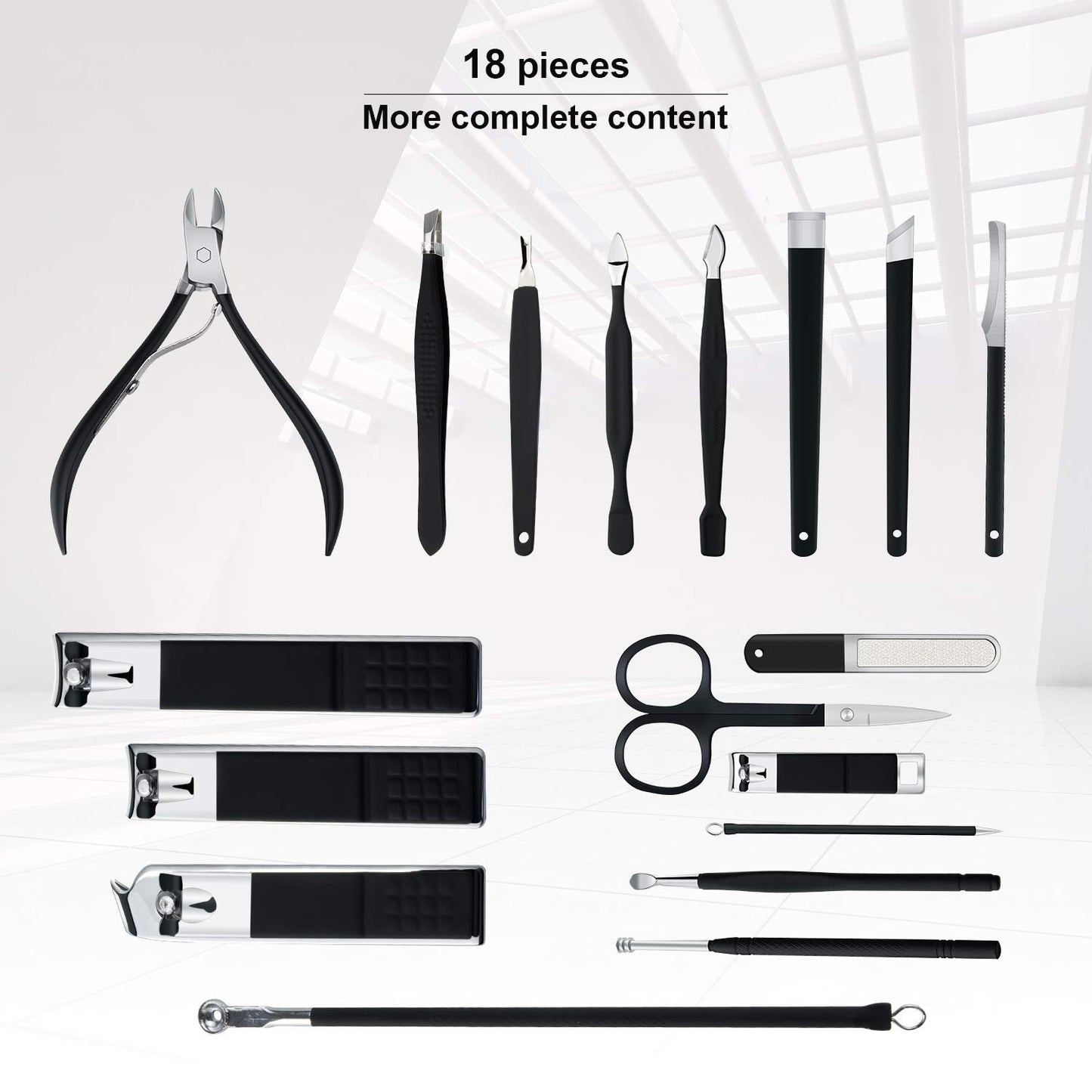 18 Pieces Portable Nail Clippers Beauty Tool Set
