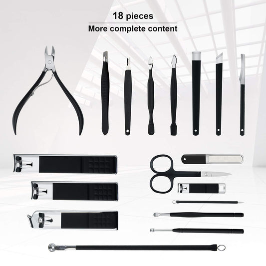 18 Pieces Portable Nail Clippers Beauty Tool Set